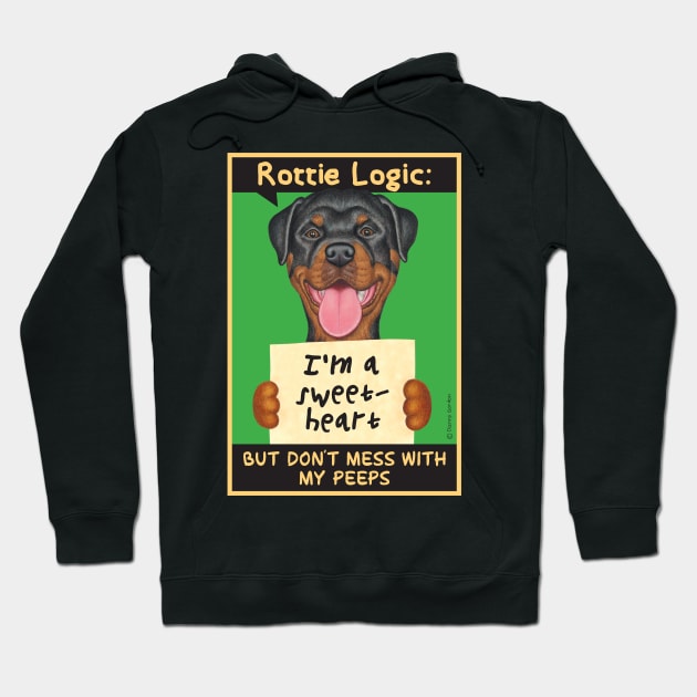 Rottweiler holding sign Hoodie by Danny Gordon Art